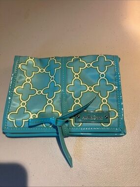 Stella & Dot Turquoise and Lime Patterned Fold Wallet